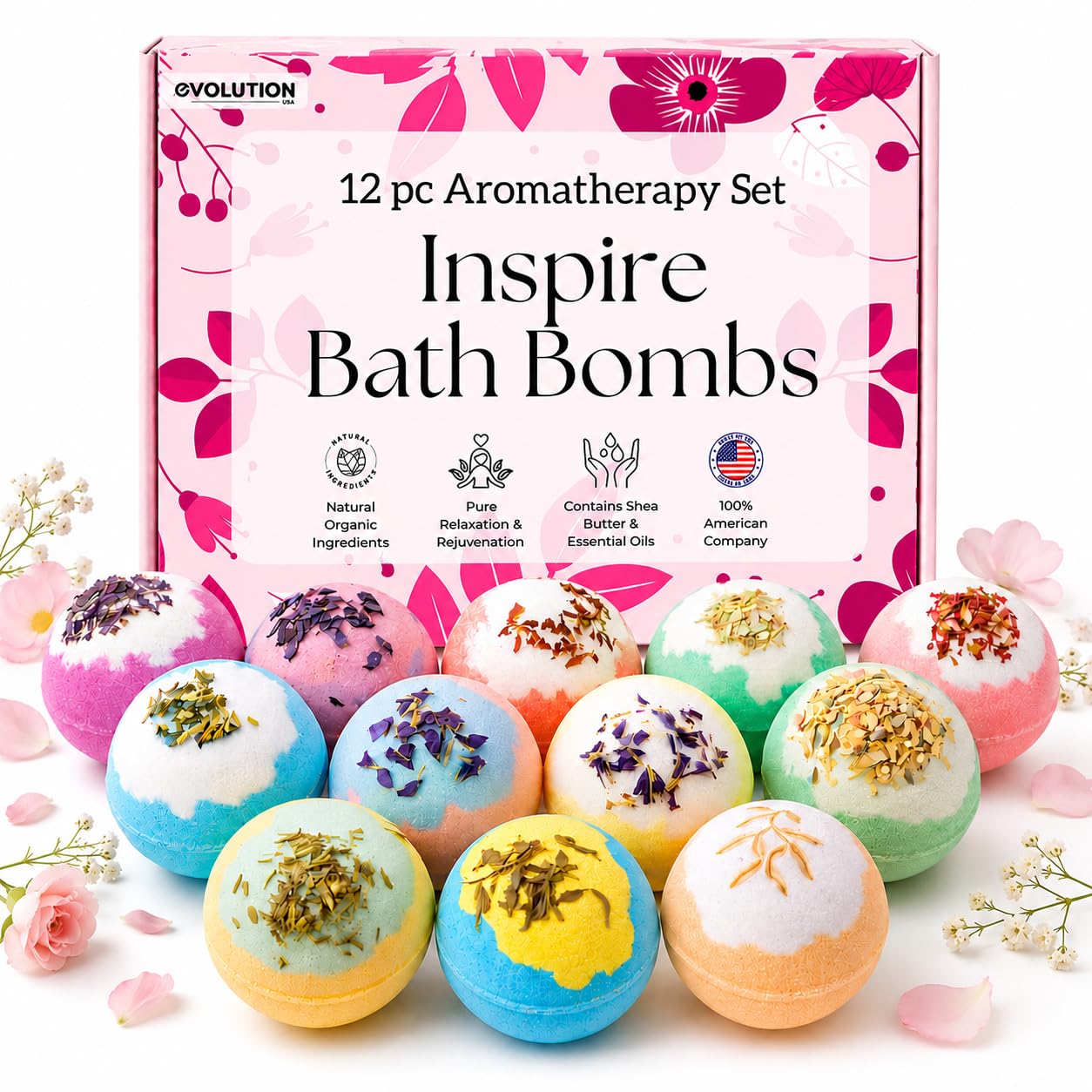 EvolutionUSA 12 Bloom Bath Bombs with Toys - Adorable Girl Bath Bomb Set, Bubbly Kids Bathbombs, Fizzy Bath Ball, Kids Bath Bombs for Girls, Childrens Bath Bomb Set Easter, Birthday, Christmas Gift