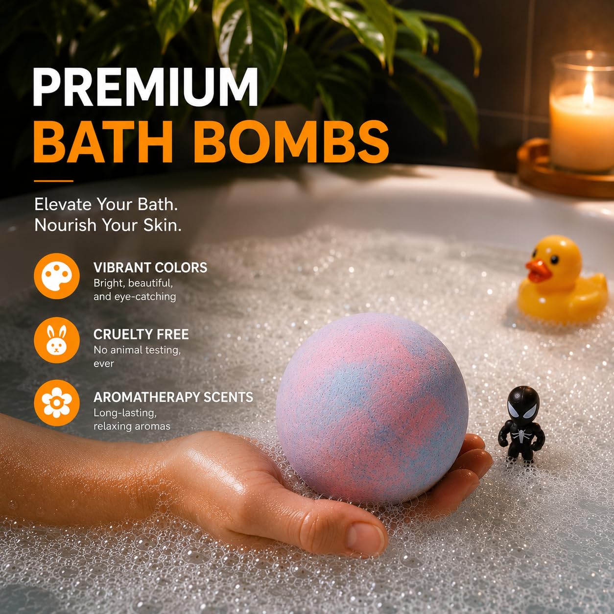 EvolutionUSA 12 Bloom Bath Bombs with Toys - Adorable Girl Bath Bomb Set, Bubbly Kids Bathbombs, Fizzy Bath Ball, Kids Bath Bombs for Girls, Childrens Bath Bomb Set Easter, Birthday, Christmas Gift