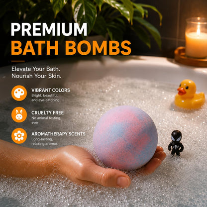 EvolutionUSA 12 Bloom Bath Bombs with Toys - Adorable Girl Bath Bomb Set, Bubbly Kids Bathbombs, Fizzy Bath Ball, Kids Bath Bombs for Girls, Childrens Bath Bomb Set Easter, Birthday, Christmas Gift