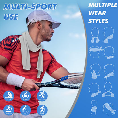 CSITE 4 Pack Cooling Towels (47"x12") for Neck and Face, Ice Towel for Hot Weather, Soft Breathable Chilly Gym Towels, Microfiber Towel for Work Out, Yoga, Running, Camping & More Activities