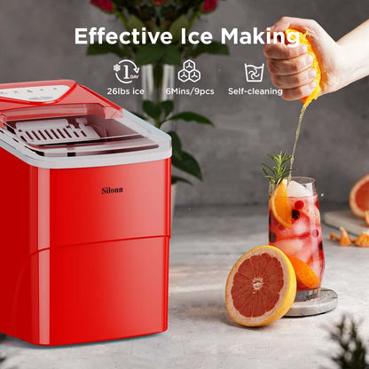 Silonn Nugget Ice Maker Countertop with APP & Voice Control, Self Cleaning Ice Machine with 3L Large Water Tank, 40 lbs/24H Soft Chewable Ice, Portable Pebble Ice Maker for Home, Kitchen and Party