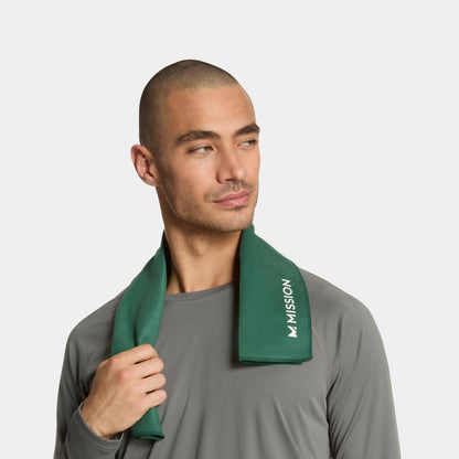 MISSION On-The-Go Cooling Towel, Blue - Soft, Lightweight Fabric - Cools Up to 2 Hours - UPF 50 Sun Protection - Machine Washable