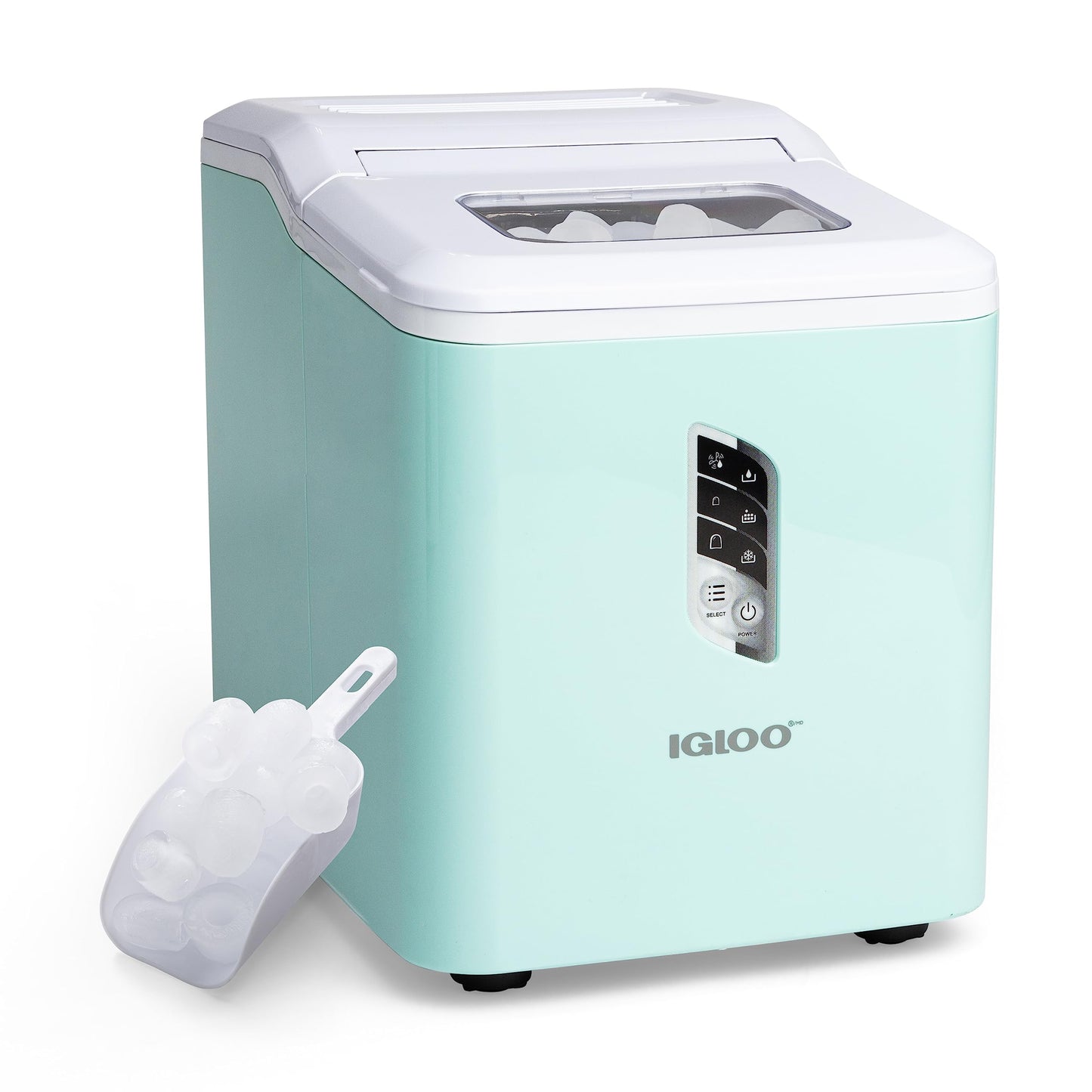 Igloo Automatic Self-Cleaning Portable Electric Countertop Ice Maker Machine with Handle, 26 Pounds in 24 Hours, 9 Ice Cubes Ready in 7 Minutes, with Ice Scoop and Basket
