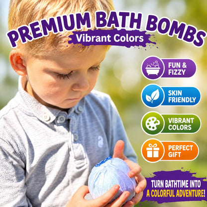 EvolutionUSA 12 Bloom Bath Bombs with Toys - Adorable Girl Bath Bomb Set, Bubbly Kids Bathbombs, Fizzy Bath Ball, Kids Bath Bombs for Girls, Childrens Bath Bomb Set Easter, Birthday, Christmas Gift
