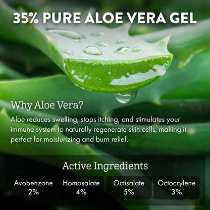 Aloe Up Sport Sunscreen Body Lotion SPF 50 – Broad Spectrum Sunblock With Aloe Vera Gel – Non-Greasy, Skin Sun Protection, No White Cast – Sunscreen – Fragrance-Free – 6 Oz, 2-Pack