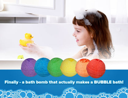 Superhero Bath Bombs for Kids with Surprise Toys Inside (6 Pack) - Large Bubble Bomb Fizzies for Boys, Girls, & Toddlers - Birthday Gift for Kids - Fruity Scent, USA Made by Two Sisters