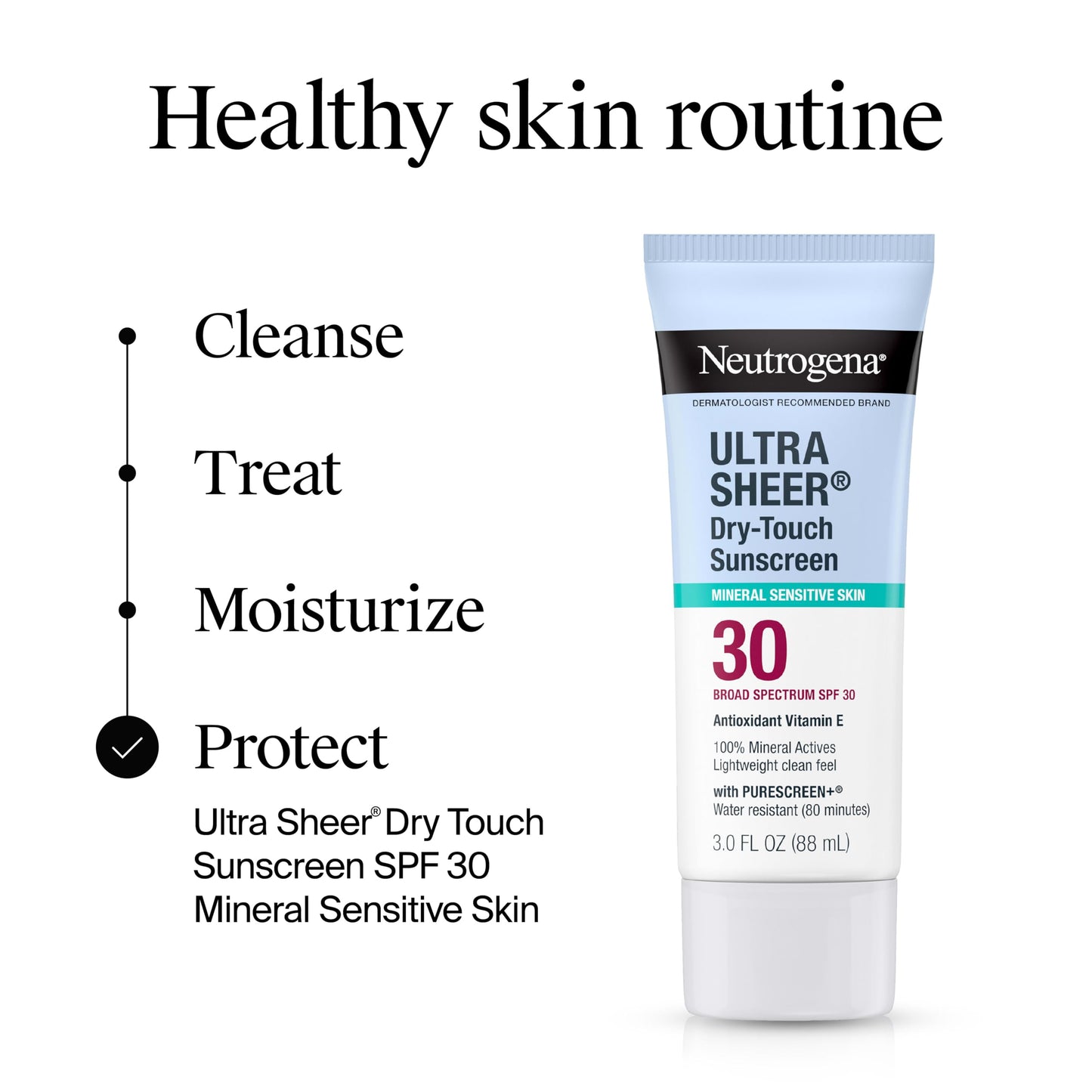 Neutrogena, Ultra Sheer Dry-Touch Sunscreen SPF 55 for Face and Body, Lightweight Non Greasy Broad Spectrum Uva/Uvb Protection, No White Cast, Water Resistant (80 Min) Travel Sunscreen Lotion, 88.7 mL
