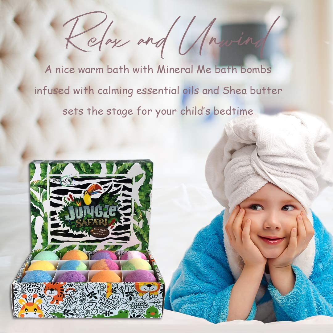 Bath Bombs for Kids with Surprise Inside - Organic, Gentle & Kid Friendly Bubble Bath Fizzies with Toys Inside. Spa Bath Fizz Balls Kit. Fizzy Balls w/Rich Bubbles, Birthday Gifts for Boys, Girls
