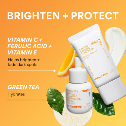innisfree Daily UV Defense SPF 50+ PA++++ Korean Face & Body Sunscreen, Broad Spectrum, Invisible Finish, No White Cast, Lightweight, Hydrating