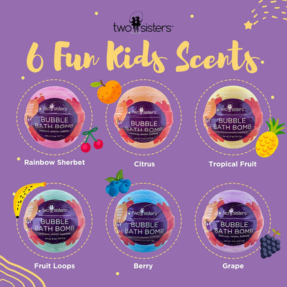 Superhero Bath Bombs for Kids with Surprise Toys Inside (6 Pack) - Large Bubble Bomb Fizzies for Boys, Girls, & Toddlers - Birthday Gift for Kids - Fruity Scent, USA Made by Two Sisters