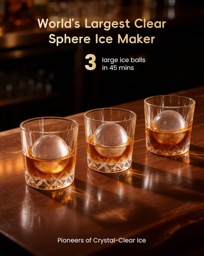 Ecozy Countertop Ice Maker, Portable, Self-Cleaning, 9 Bullet Ice Cubes in 6 Mins, 26lbs/24Hrs, Ice Maker Machine with Ice Bags, Handle, Standing Scoop and Basket, Black, IM-BS261C