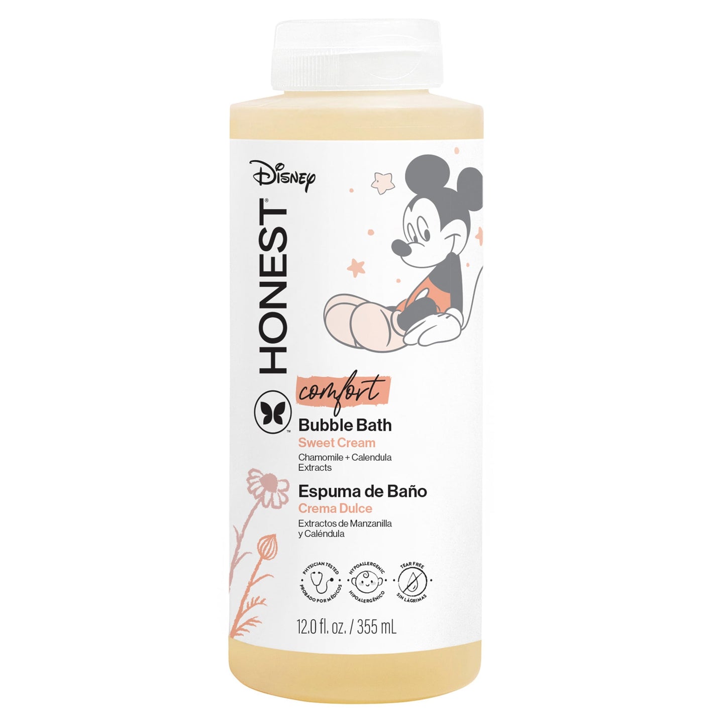 The Honest Company Foaming Bubble Bath & Baby Wash, Tear-Free, Hypoallergenic, Natural Formula, Lavender Calm Scent, 12 fl oz