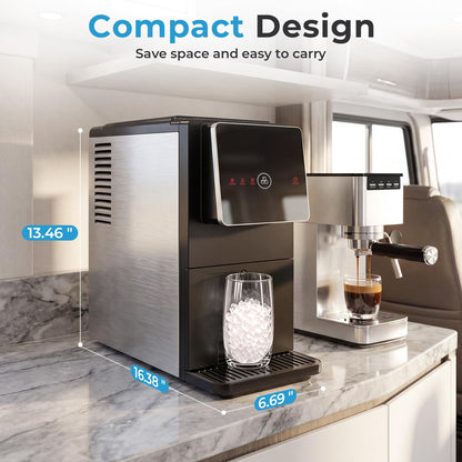 Antarctic Star Nugget Ice Maker Countertop, 33 lbs/24H, Automatic Ice Dispenser, Self-Cleaning Pebble Sonic Ice Machine, 1.8L Water Tank, One-Click & Motion Sensor Light, for Home/Office/Kitchen