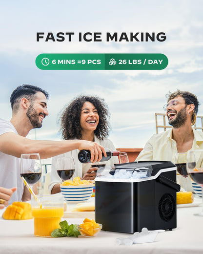 Nugget Ice Maker Countertop - Silonn Smart Pebble Ice Machine, Pellet Ice 44 lbs per Day, Crushed Ice from Timer Function and Status Alerts with Silonn App, Stainless Steel