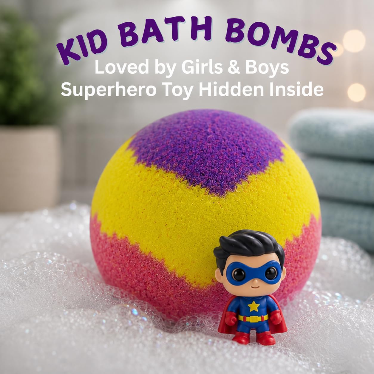 EvolutionUSA 12 Bloom Bath Bombs with Toys - Adorable Girl Bath Bomb Set, Bubbly Kids Bathbombs, Fizzy Bath Ball, Kids Bath Bombs for Girls, Childrens Bath Bomb Set Easter, Birthday, Christmas Gift