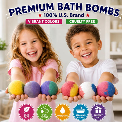 EvolutionUSA 12 Bloom Bath Bombs with Toys - Adorable Girl Bath Bomb Set, Bubbly Kids Bathbombs, Fizzy Bath Ball, Kids Bath Bombs for Girls, Childrens Bath Bomb Set Easter, Birthday, Christmas Gift