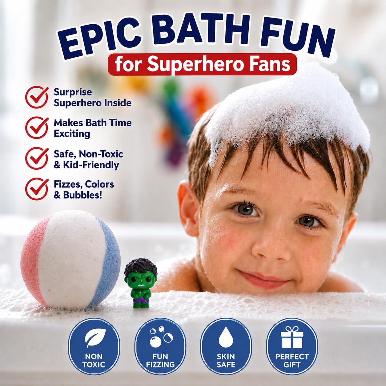 EvolutionUSA 12 Bloom Bath Bombs with Toys - Adorable Girl Bath Bomb Set, Bubbly Kids Bathbombs, Fizzy Bath Ball, Kids Bath Bombs for Girls, Childrens Bath Bomb Set Easter, Birthday, Christmas Gift