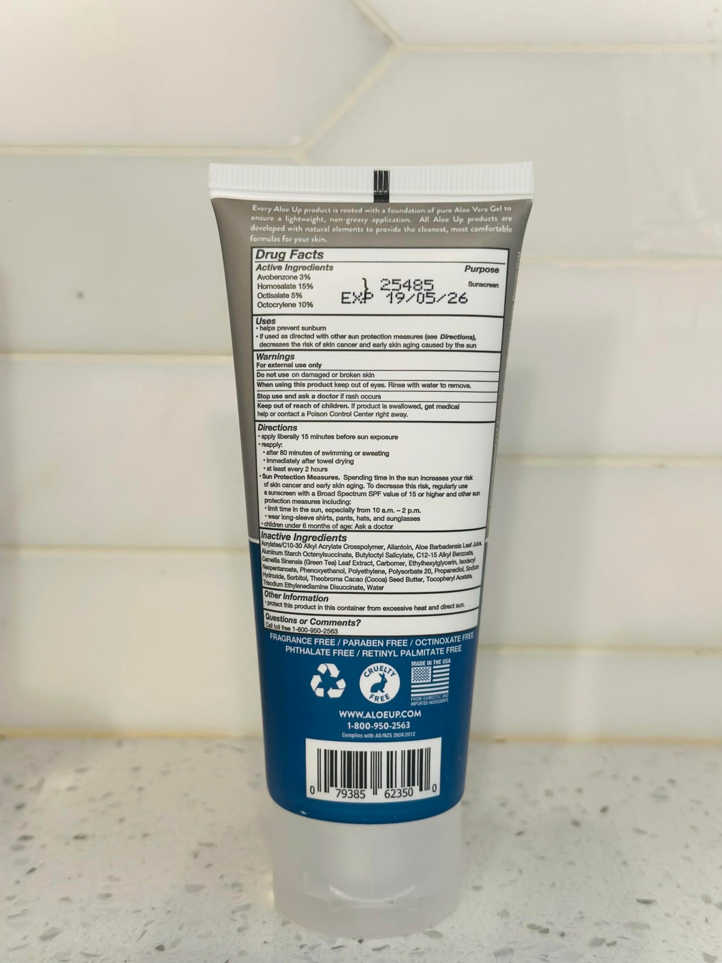 Aloe Up Sport Sunscreen Body Lotion SPF 50 – Broad Spectrum Sunblock With Aloe Vera Gel – Non-Greasy, Skin Sun Protection, No White Cast – Sunscreen – Fragrance-Free – 6 Oz, 2-Pack