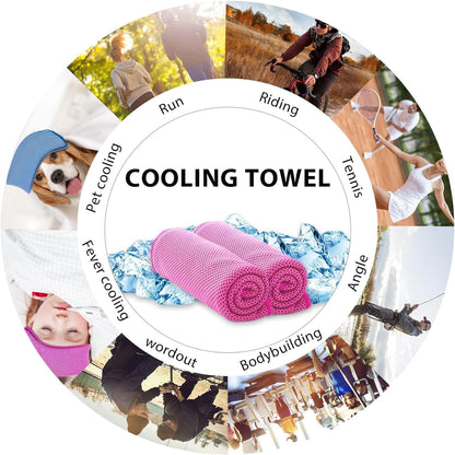 Sukeen Cooling Towels 6 Pack (40"x12"), Cooling Towels for Neck and Face, Quick Dry Sport Camping Cooling Towel, Cold Towel for Hot Weather