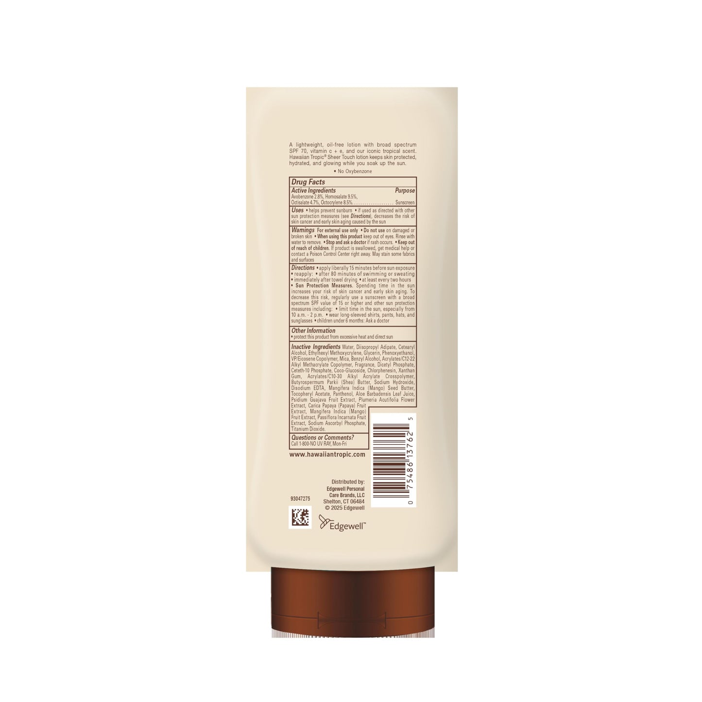 Hawaiian Tropic Sheer Touch Ultra Radiance Lotion Sunscreen SPF 50, 8 Fl Oz Twin Pack, Hawaiian Tropic Sunscreen SPF 50, Sunblock, Oxybenzone Free Sunscreen, Body Sunscreen Pack, 8 Fl Oz each