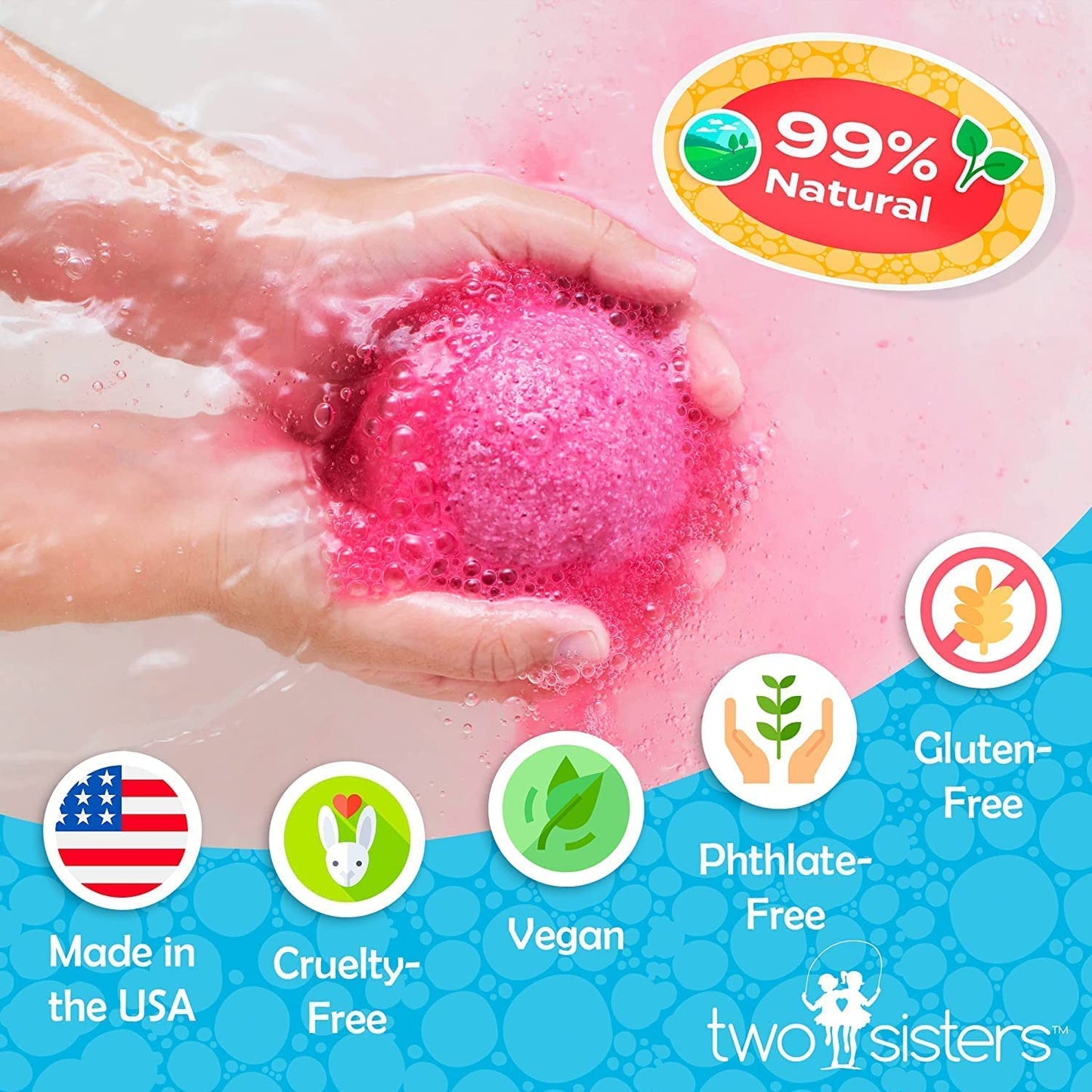 Superhero Bath Bombs for Kids with Surprise Toys Inside (6 Pack) - Large Bubble Bomb Fizzies for Boys, Girls, & Toddlers - Birthday Gift for Kids - Fruity Scent, USA Made by Two Sisters
