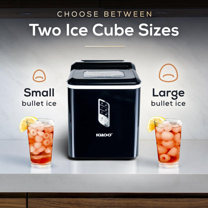 Igloo Automatic Self-Cleaning Portable Electric Countertop Ice Maker Machine with Handle, 26 Pounds in 24 Hours, 9 Ice Cubes Ready in 7 Minutes, with Ice Scoop and Basket