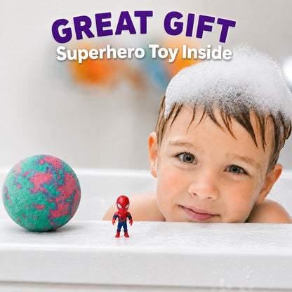 EvolutionUSA 12 Bloom Bath Bombs with Toys - Adorable Girl Bath Bomb Set, Bubbly Kids Bathbombs, Fizzy Bath Ball, Kids Bath Bombs for Girls, Childrens Bath Bomb Set Easter, Birthday, Christmas Gift