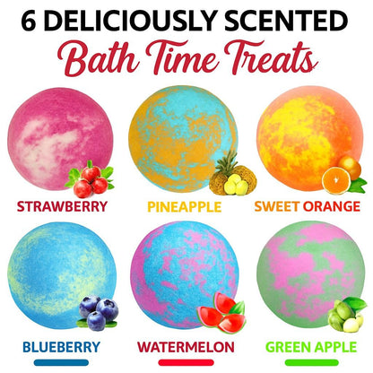Bath Bombs for Kids with Surprise Inside - Organic, Gentle & Kid Friendly Bubble Bath Fizzies with Toys Inside. Spa Bath Fizz Balls Kit. Fizzy Balls w/Rich Bubbles, Birthday Gifts for Boys, Girls