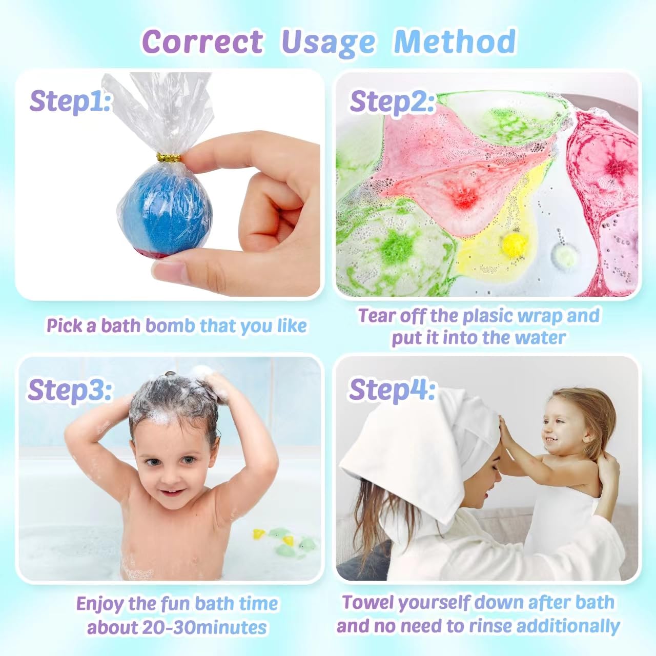 Bath Bombs for Kids, 12 Pcs Bath Bombs with Glow in The Dark Animal Surprise Inside, Handmade Organic Bubble Bath Ball Gift Set for Boys and Girls, Gift for Birthday Christmas Easter