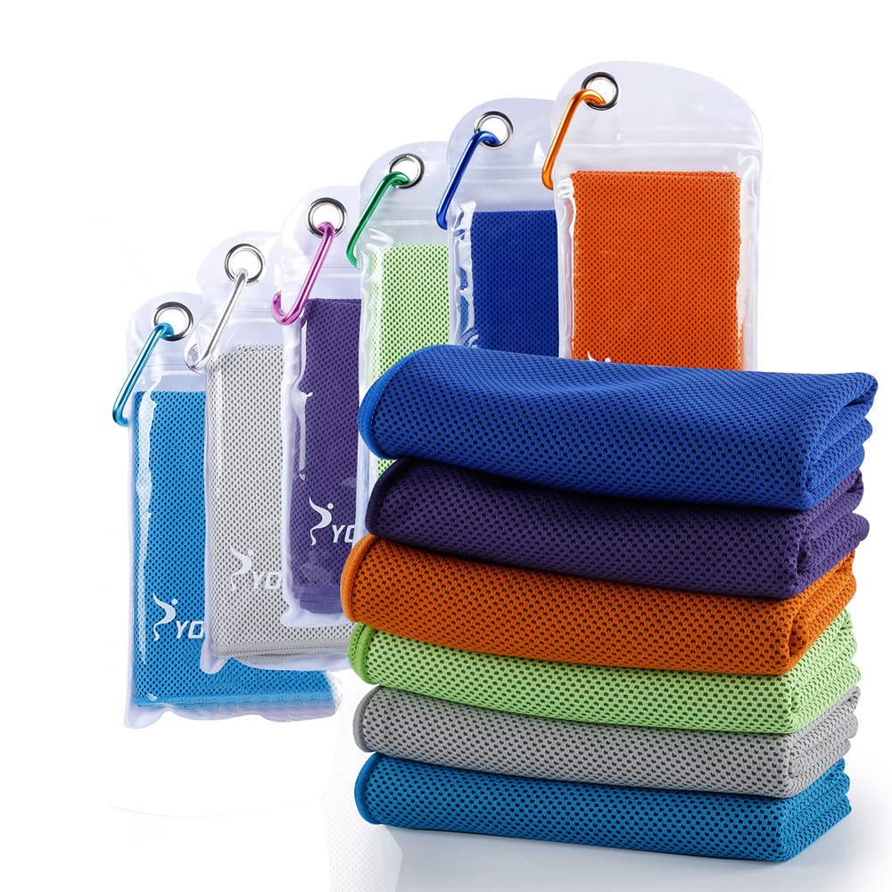 SYOURSELF Cooling Towels for Neck and Face, 4 Pack 40" x 12" Cooling Towel for Hot Weather, Soft Breathable Instant Cool Chilly Pad for Sports Golf Yoga Gym Athletes Camping Ice Towels(Mix-4pcs)