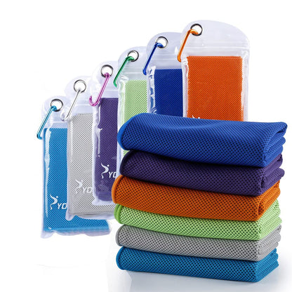 SYOURSELF Cooling Towels for Neck and Face, 4 Pack 40" x 12" Cooling Towel for Hot Weather, Soft Breathable Instant Cool Chilly Pad for Sports Golf Yoga Gym Athletes Camping Ice Towels(Mix-4pcs)