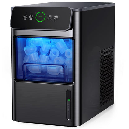 Nugget Ice Maker Countertop - Silonn Smart Pebble Ice Machine, Pellet Ice 44 lbs per Day, Crushed Ice from Timer Function and Status Alerts with Silonn App, Stainless Steel