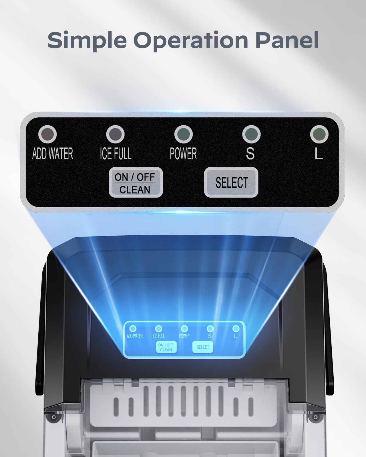 Nugget Ice Maker Countertop - Silonn Smart Pebble Ice Machine, Pellet Ice 44 lbs per Day, Crushed Ice from Timer Function and Status Alerts with Silonn App, Stainless Steel