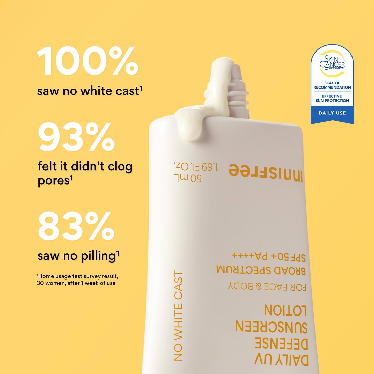 innisfree Daily UV Defense SPF 50+ PA++++ Korean Face & Body Sunscreen, Broad Spectrum, Invisible Finish, No White Cast, Lightweight, Hydrating