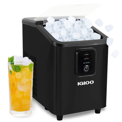 Igloo Automatic Self-Cleaning Portable Electric Countertop Ice Maker Machine with Handle, 26 Pounds in 24 Hours, 9 Ice Cubes Ready in 7 Minutes, with Ice Scoop and Basket