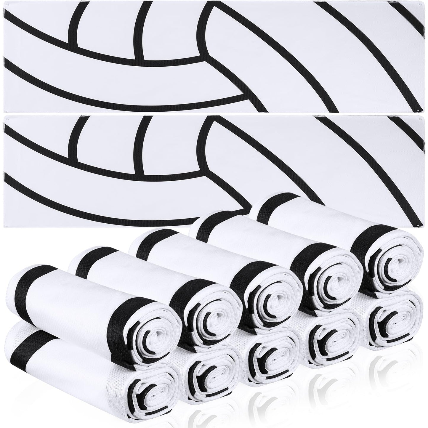 12 Pcs Cooling Towel Baseball Football Basketball Breathable Chilly Softball Soccer Ice Towel, 40"x12" Tennis Microfiber Accessories for Player(White,Baseball)