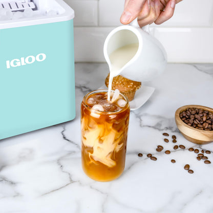 Igloo Automatic Self-Cleaning Portable Electric Countertop Ice Maker Machine with Handle, 26 Pounds in 24 Hours, 9 Ice Cubes Ready in 7 Minutes, with Ice Scoop and Basket