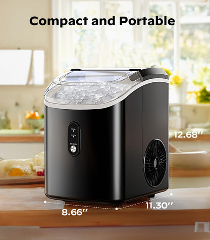 Silonn Countertop Ice Maker with 2.5L Expandable Ice Basket, 26.5lbs/24H, 9 Cubes in 6 Mins, 2 Ice Sizes, Self-Cleaning & LED Touch Control for Home Kitchen Office