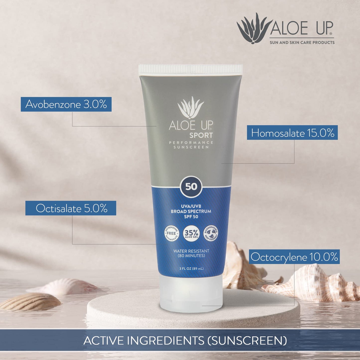 Aloe Up Sport Sunscreen Body Lotion SPF 50 – Broad Spectrum Sunblock With Aloe Vera Gel – Non-Greasy, Skin Sun Protection, No White Cast – Sunscreen – Fragrance-Free – 6 Oz, 2-Pack
