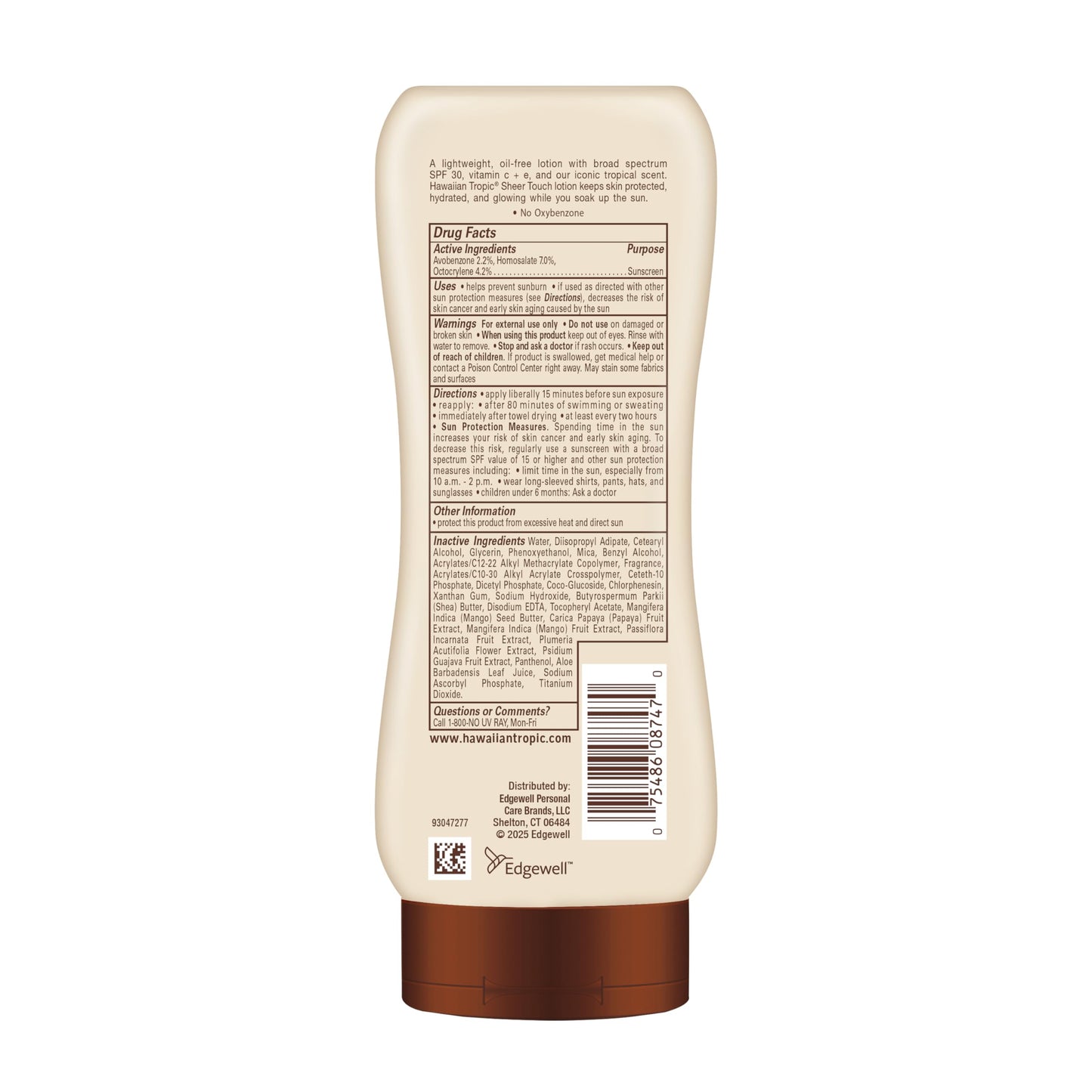 Hawaiian Tropic Sheer Touch Ultra Radiance Lotion Sunscreen SPF 50, 8 Fl Oz Twin Pack, Hawaiian Tropic Sunscreen SPF 50, Sunblock, Oxybenzone Free Sunscreen, Body Sunscreen Pack, 8 Fl Oz each