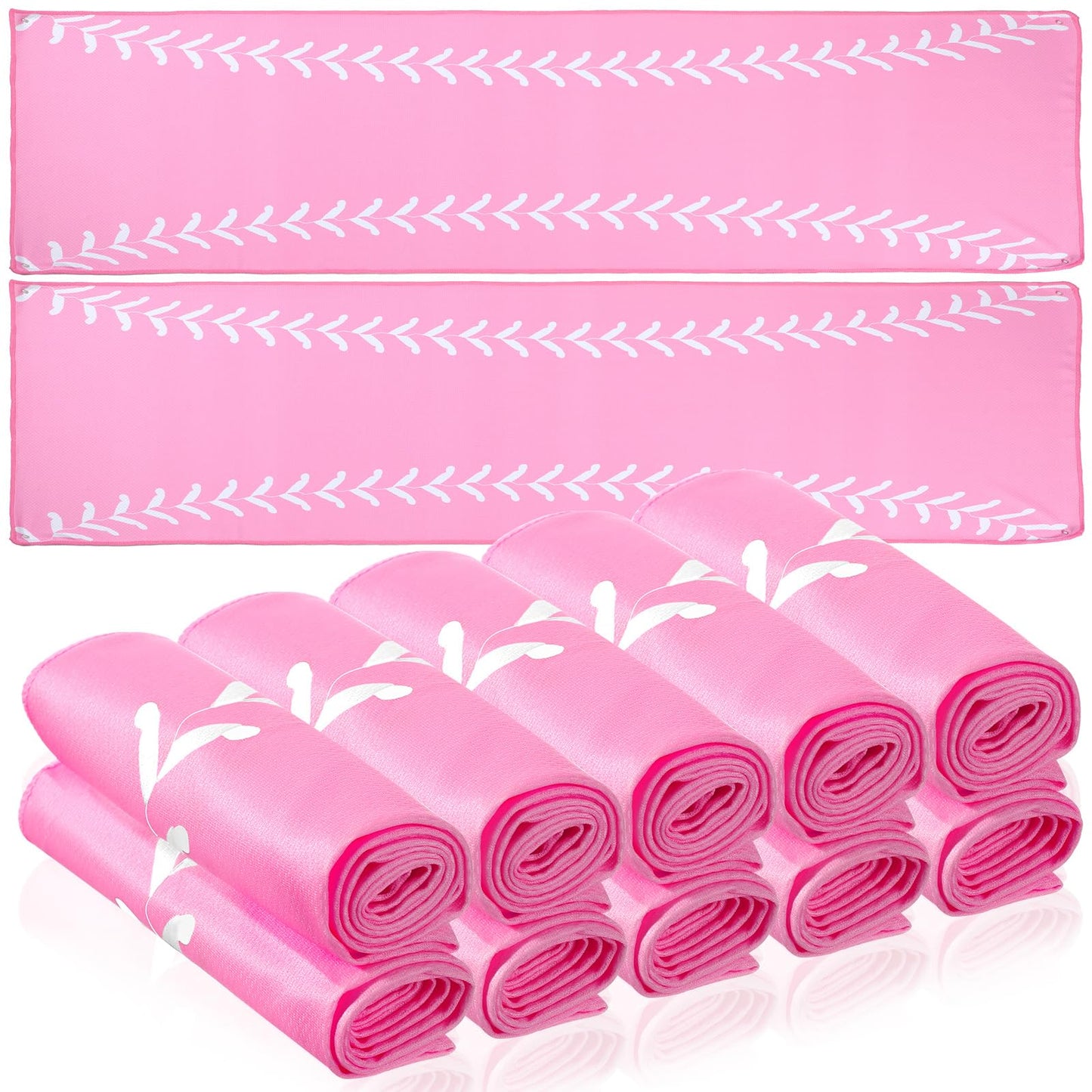 12 Pcs Cooling Towel Baseball Football Basketball Breathable Chilly Softball Soccer Ice Towel, 40"x12" Tennis Microfiber Accessories for Player(White,Baseball)