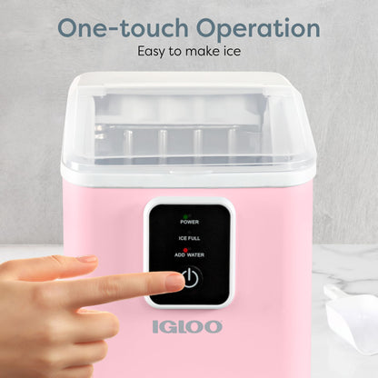 Igloo Automatic Self-Cleaning Portable Electric Countertop Ice Maker Machine with Handle, 26 Pounds in 24 Hours, 9 Ice Cubes Ready in 7 Minutes, with Ice Scoop and Basket