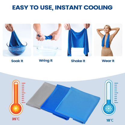 Clothirily Cooling Towels for Women Men, Breathable Cooling Towels for Neck and Face, Workout Towel for Hot Weather, Sweat Towel for Gym Yoga, Camping, Fitness, Running, Traveling, 6 Pack 40"x12"