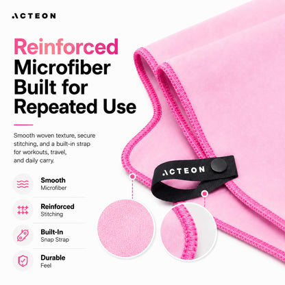 Acteon Microfiber Gym Towels 5 Pack, Quick Dry Silver ION Odor-Free Sweat Towel, Super Absorbent Fast Drying for Men & Women, Workout, Yoga, Running, Hiking, Travel – 16x30.5 Inch