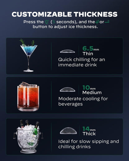 Nugget Ice Maker Countertop - Silonn Smart Pebble Ice Machine, Pellet Ice 44 lbs per Day, Crushed Ice from Timer Function and Status Alerts with Silonn App, Stainless Steel