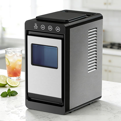 Antarctic Star Countertop Ice Maker, 26lbs/24H Ice Machine, Self-Cleaning Portable Ice Maker with 1.1lb Storage, 8 Bullet Ice in 6 Mins, Compact Ice Maker for Home/Office/Outdoor, Black