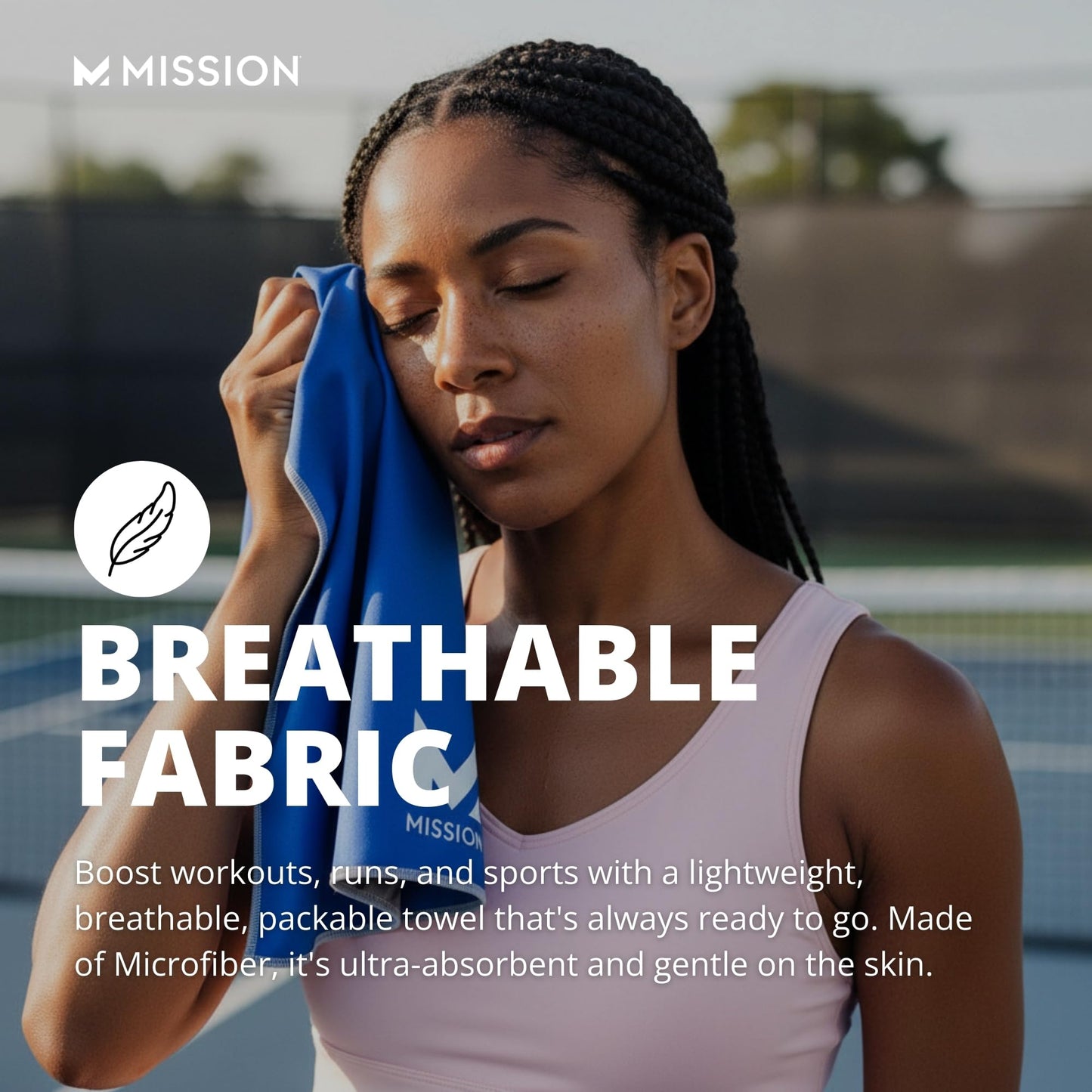 MISSION Original Cooling Towel - Soft, Durable Microfiber - Cools Up to 2 Hours - UPF 50 Sun Protection - Machine Washable