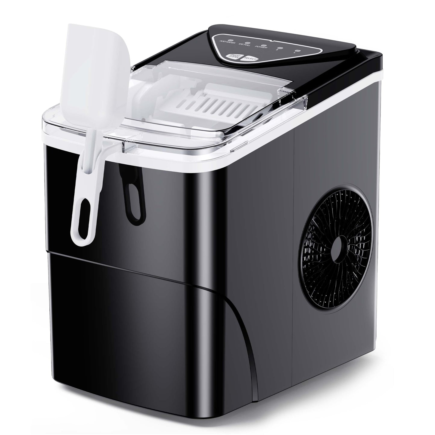Silonn Countertop Ice Maker with 2.5L Expandable Ice Basket, 26.5lbs/24H, 9 Cubes in 6 Mins, 2 Ice Sizes, Self-Cleaning & LED Touch Control for Home Kitchen Office