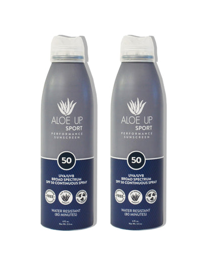 Aloe Up Sport Sunscreen Body Lotion SPF 50 – Broad Spectrum Sunblock With Aloe Vera Gel – Non-Greasy, Skin Sun Protection, No White Cast – Sunscreen – Fragrance-Free – 6 Oz, 2-Pack