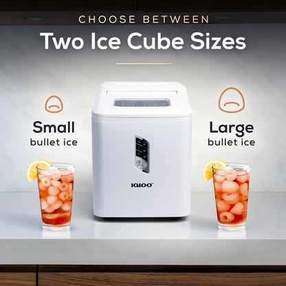 Igloo Automatic Self-Cleaning Portable Electric Countertop Ice Maker Machine with Handle, 26 Pounds in 24 Hours, 9 Ice Cubes Ready in 7 Minutes, with Ice Scoop and Basket
